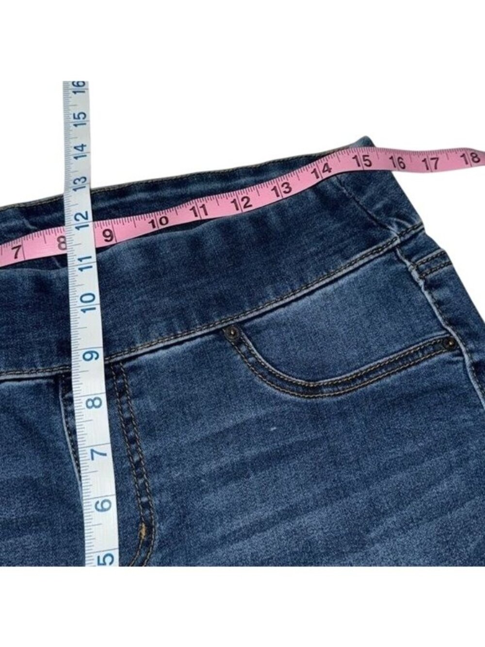 Westport Womens Pull-On Denim Jeans Size 10 Stretch Waistband Dark Wash - Picture 11 of 11